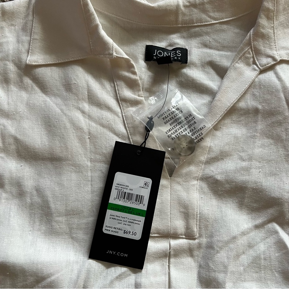 Jones New York White Linen Tank - Picture 4 of 6